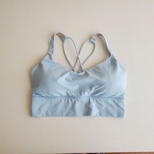 Lululemon pastel blue removable pads padded criss-cross sports bra size 8